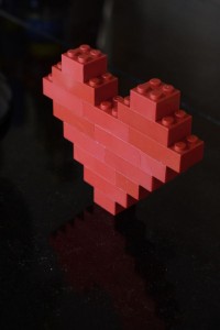 My friend's son made this awesome lego heart for Valentine's Day.