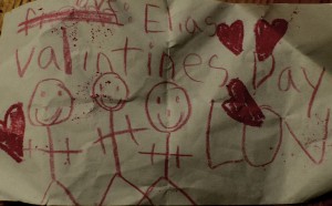 A crumpled up declaration of love from my little boys pocket <3