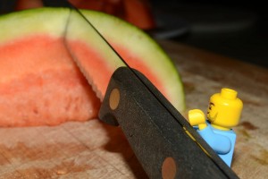 I''''''''m not allowed to cut things like watermelon around here, good thing he was here...